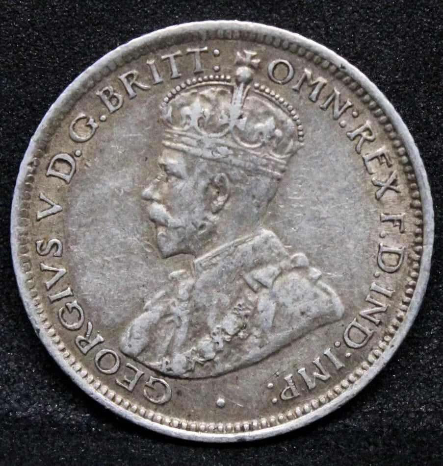 1914 sixpence, Australia George V coin. KM-25. GVF Rare date