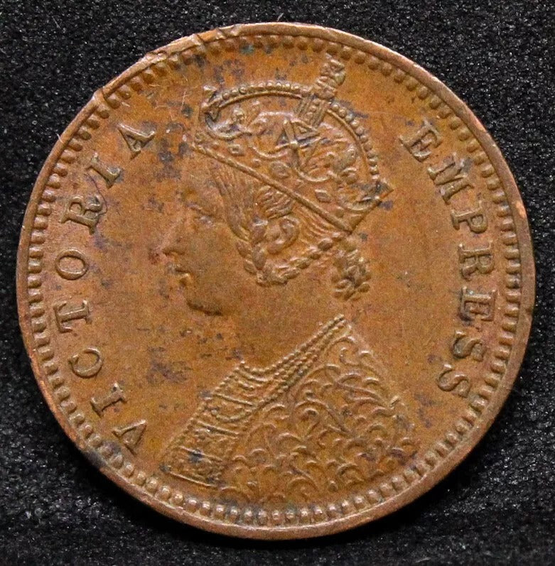 1/12 anna 1897, British-India. Queen Victoria. KM-483 EF