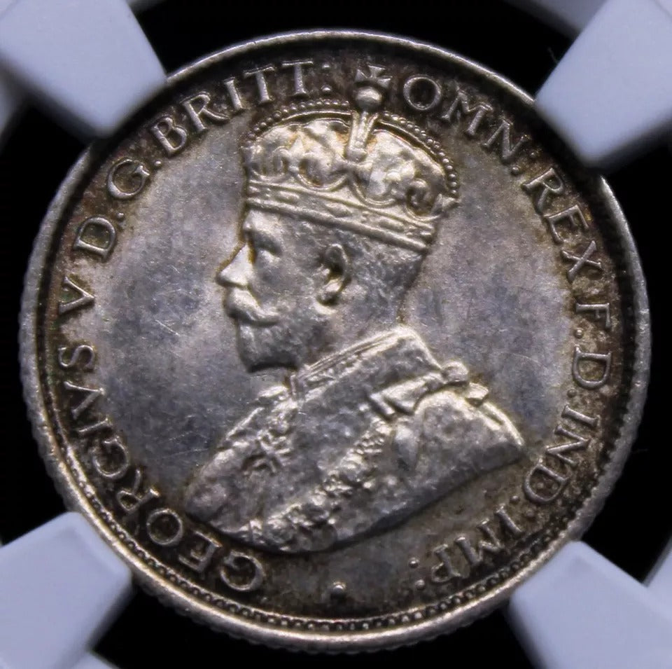 6 Pence 1923, Australia George V. KM-25. NGC MS63 UNC