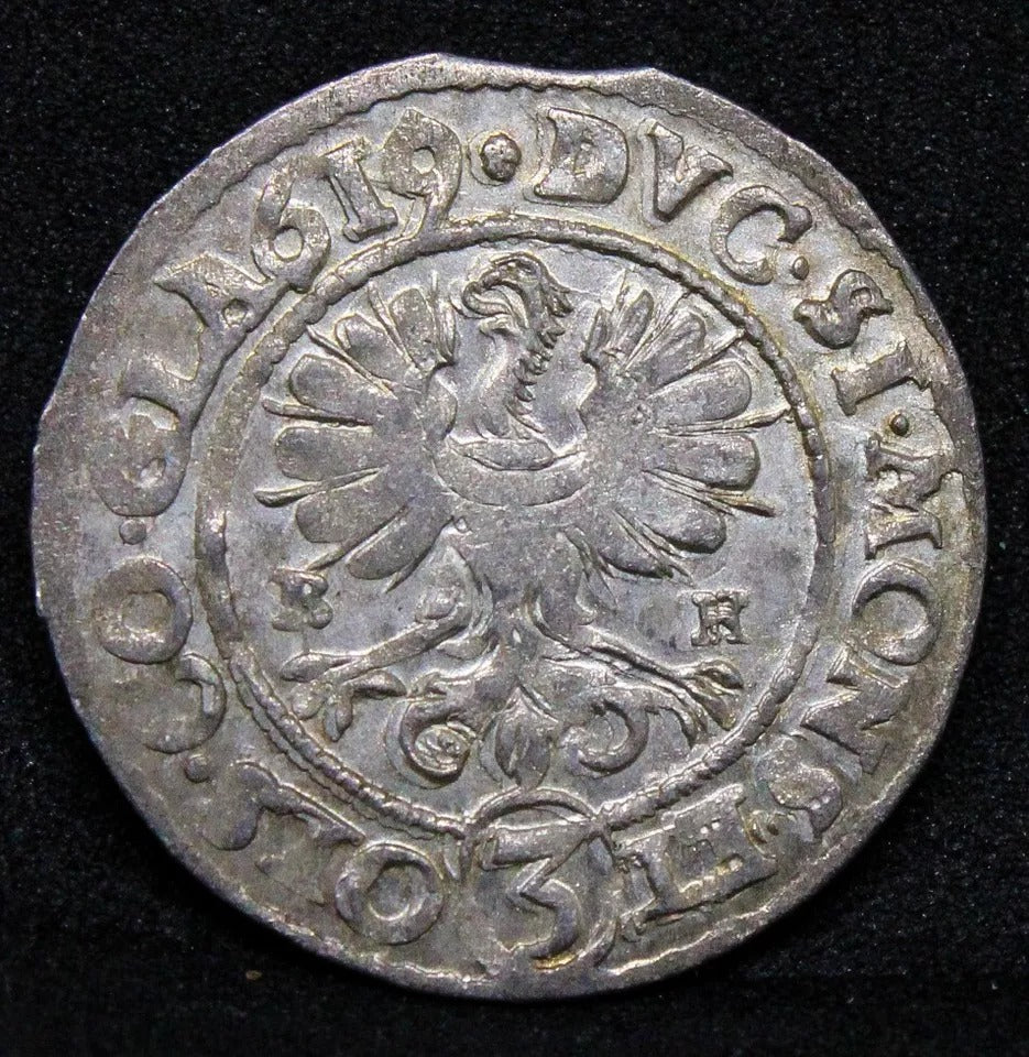 GERMANY MUNSTERBERG-OELS STATE 1619 3 Kreutzer coin KM-39