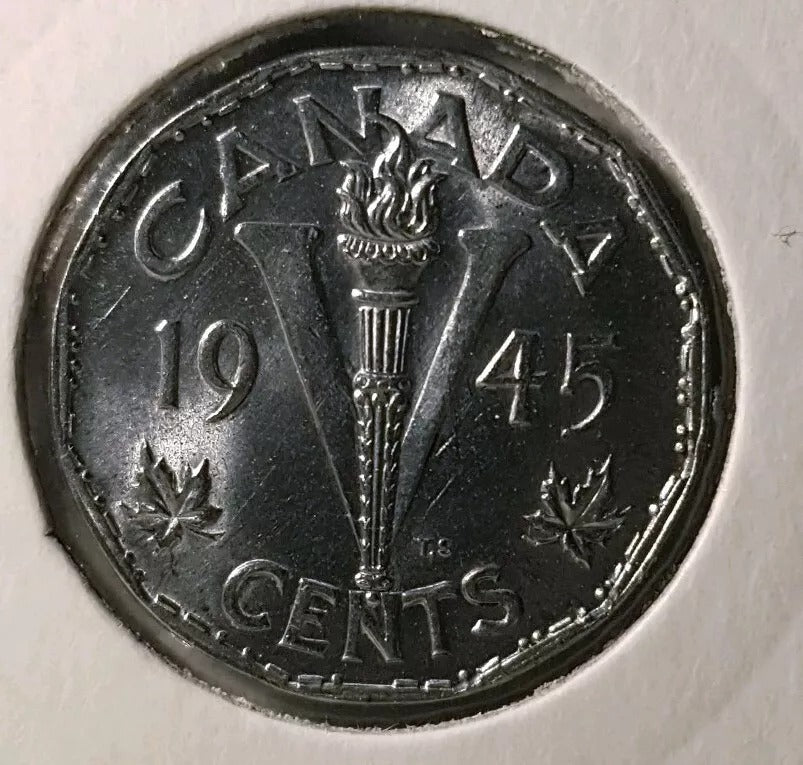 1945 Canada 5 Cents George VI KM 40a UNC
