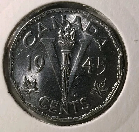 1945 Canada 5 Cents George VI KM 40a UNC