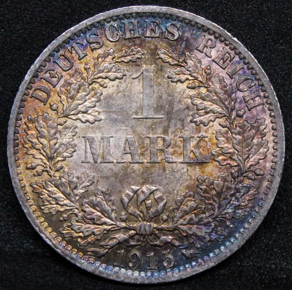 1 Mark 1915 -A German Empire. Wilhelm II. KM-14 UNC +colour