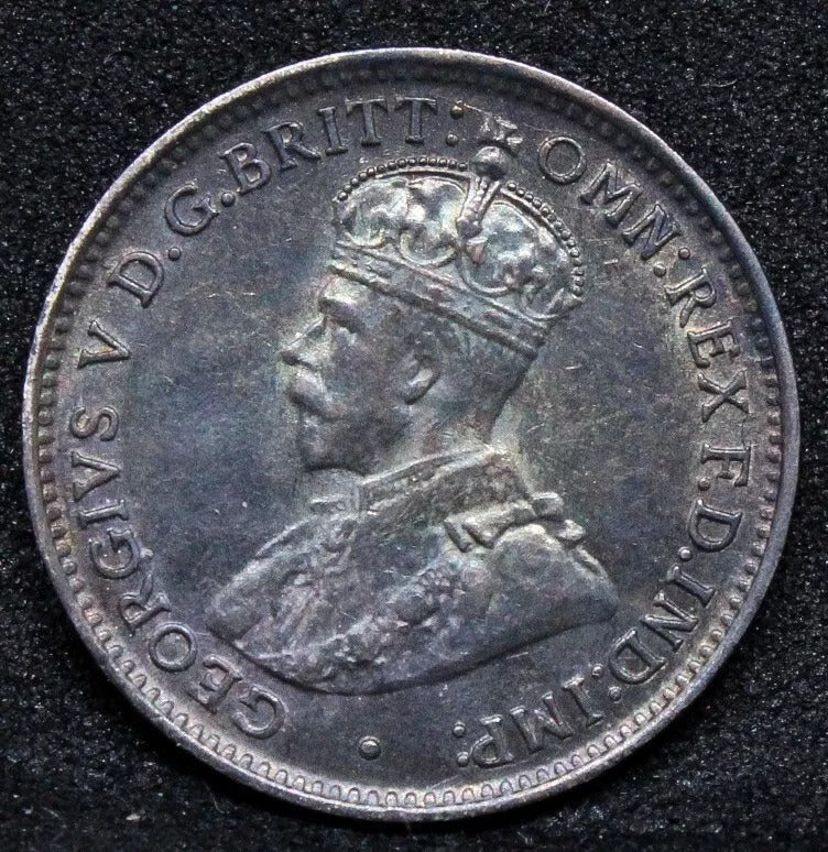 3 pence 1922. Australia George V. Silver Coin. KM-24. UNC