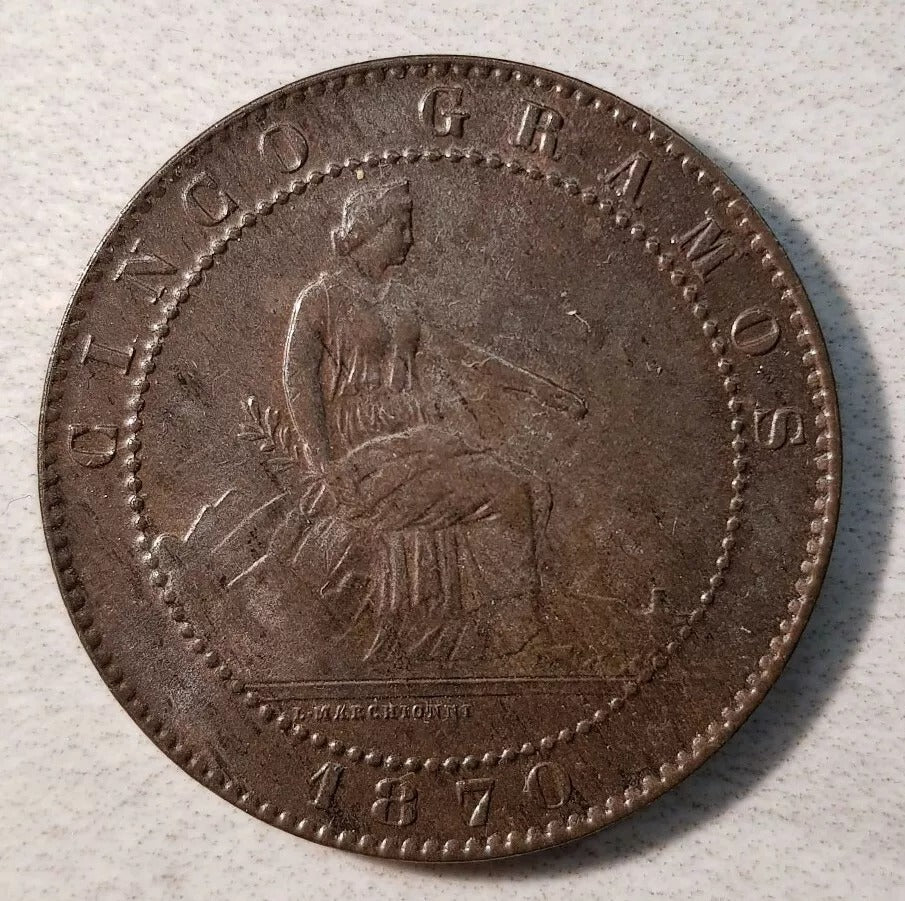 Spain 5 Centimos, Provisional Government, KM 662