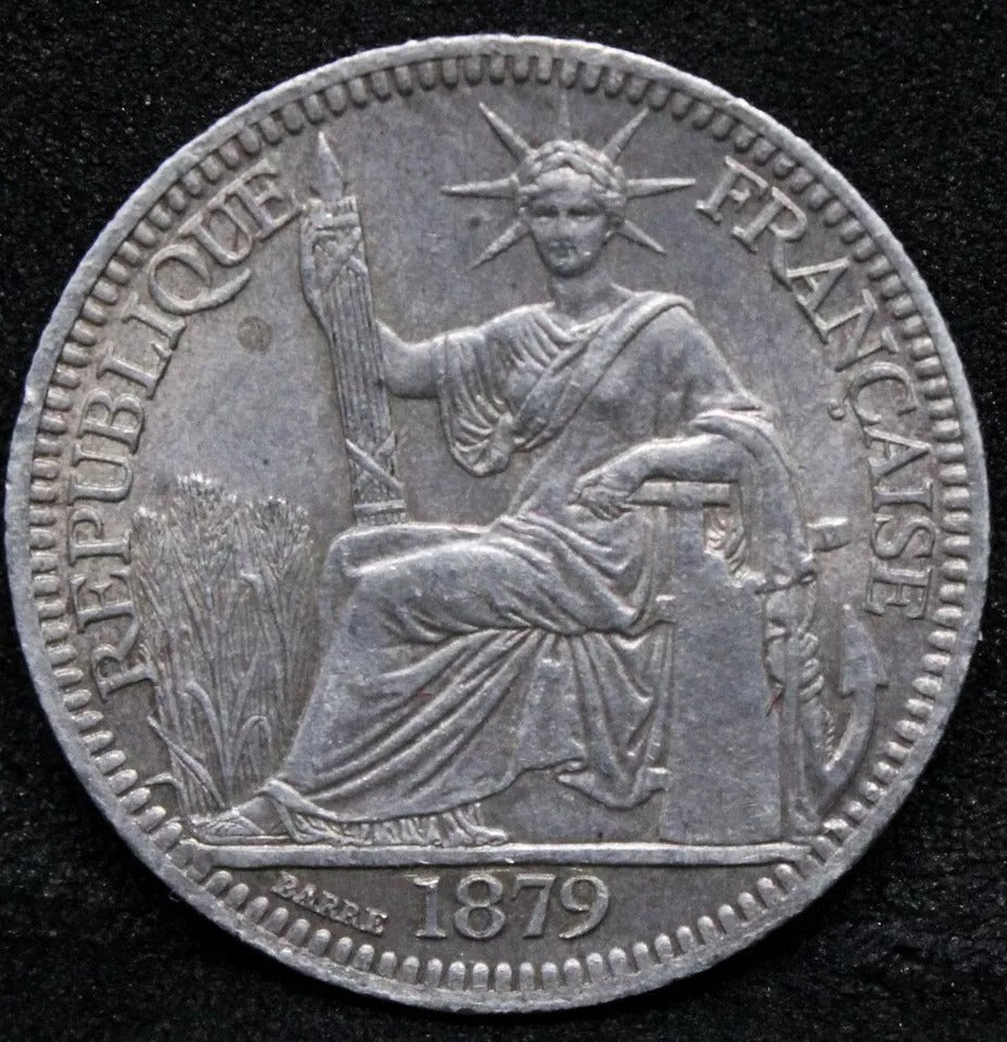 10 Cents 1879-A, French Cochin China. Paris Mint. KM-4/Lec-17 UNC
