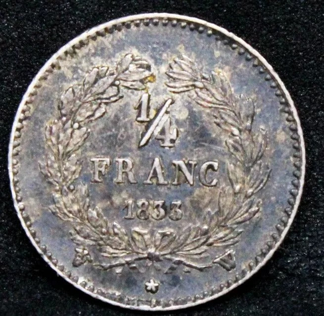 1833 -W 1/4 France, Louise Phillip. France. KM-740 EF