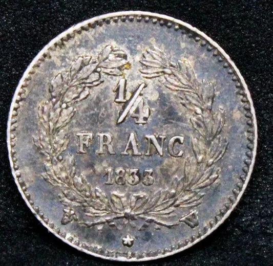 1833 -W 1/4 France, Louise Phillip. France. KM-740 EF