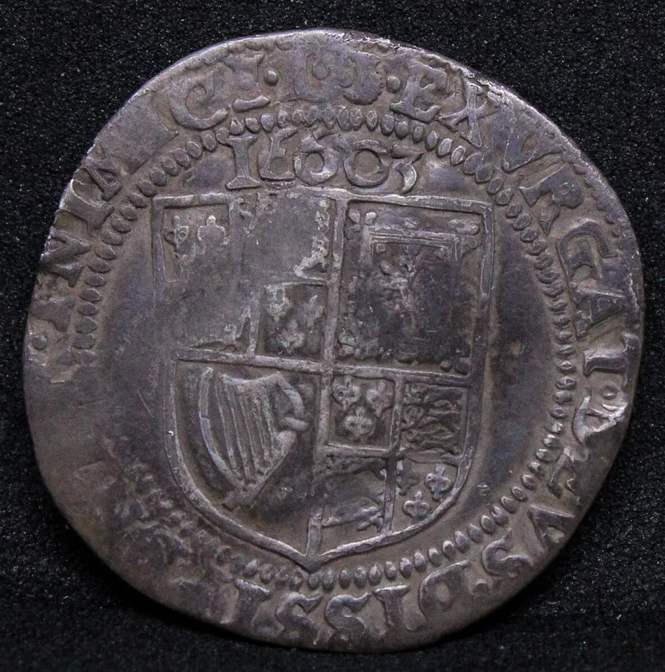1603 (16603 error date) James 6 Pence. MM > thistle. S.2647. Hammered Silver
