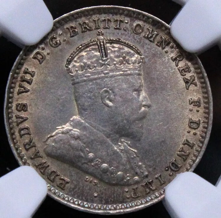 1910 3 Pence, Australia Silver Coin. King Edward Vii. BU NGC UNC KM-18