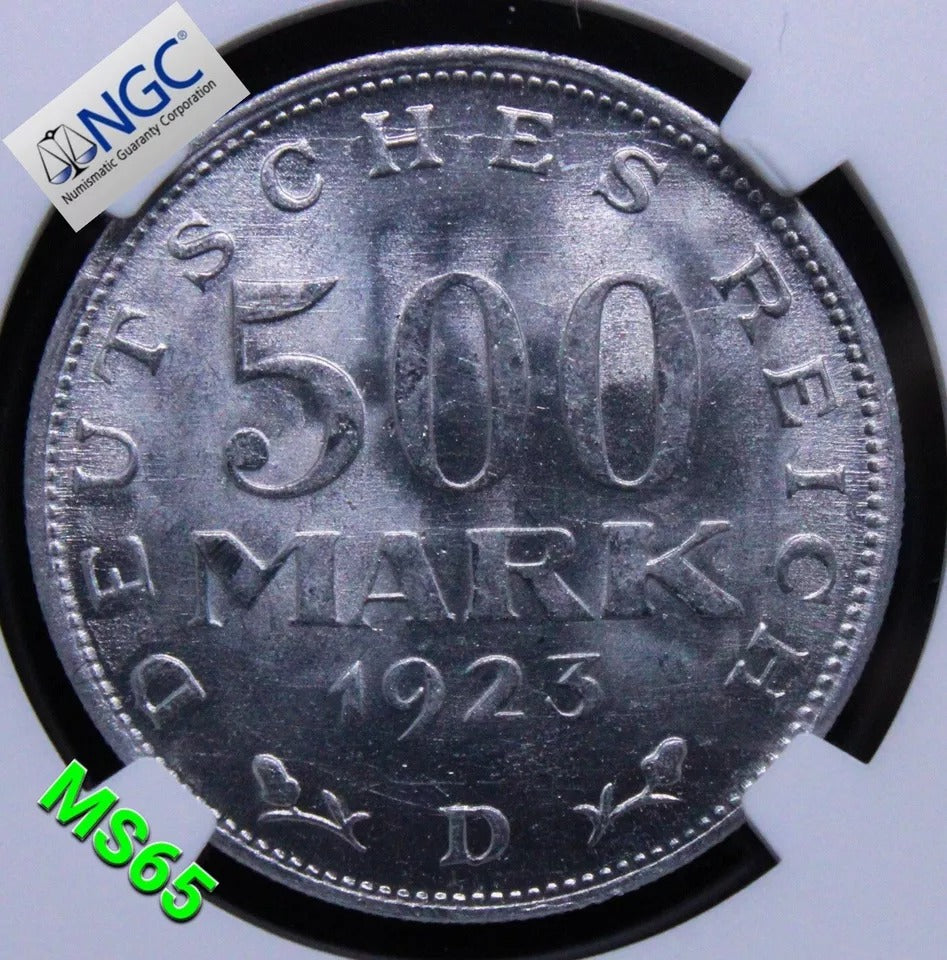 500 Mark 1923-D. Germany Weimar Republic. KM-36. NGC MS65 BU