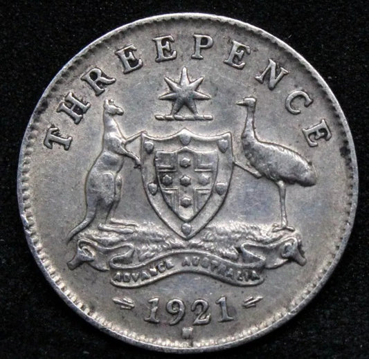 3 threepence 1921-M, Australia. George V. KM-24 EF