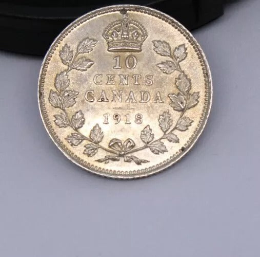 1918 Canada 10 Cents George V KM 23 UNC+ perfect condition