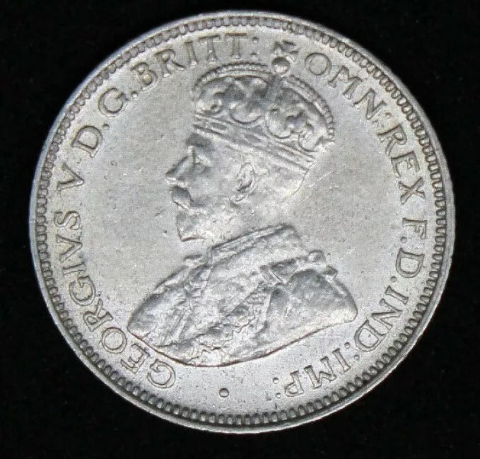 1927 Sixpence. Australia: George V , Km#25 aUNC. Some repunching to "92"