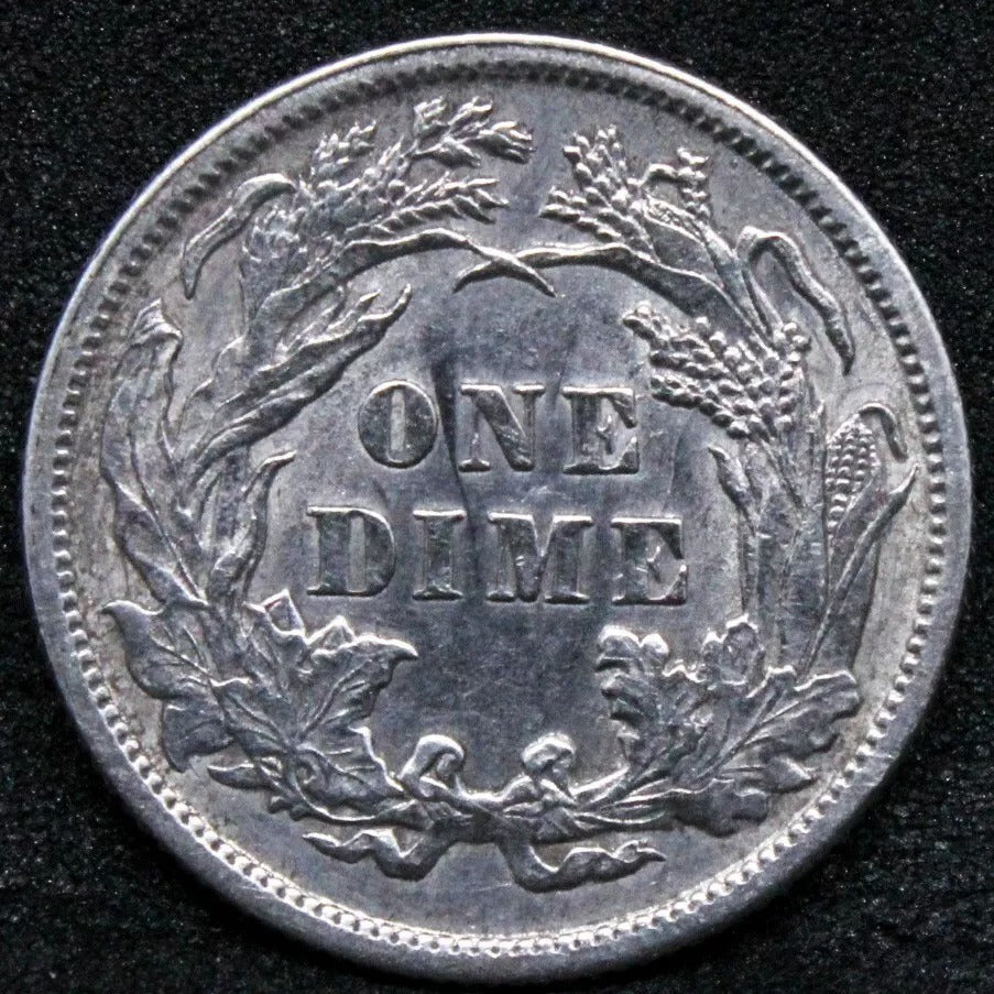 1891 Liberty Seated Dime, United States Silver Coin EF