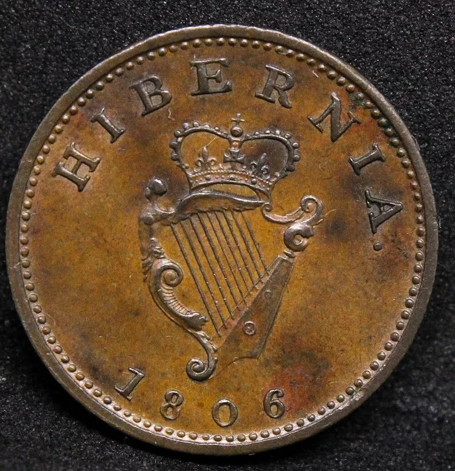 1 Farthing 1806, Ireland George III issue. S.6622. UNC