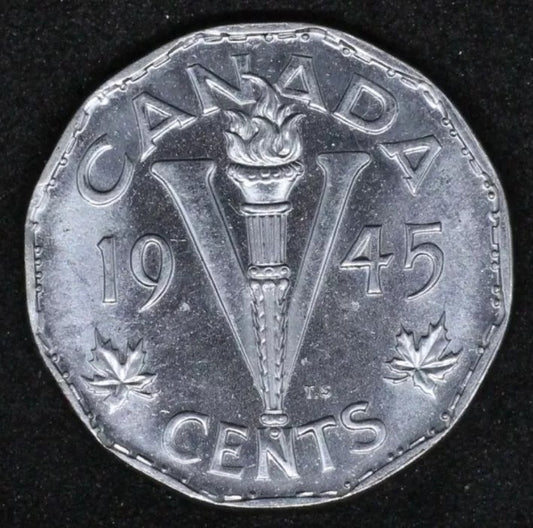 1945 Canada 5 Cents George VI KM 40a UNC #2