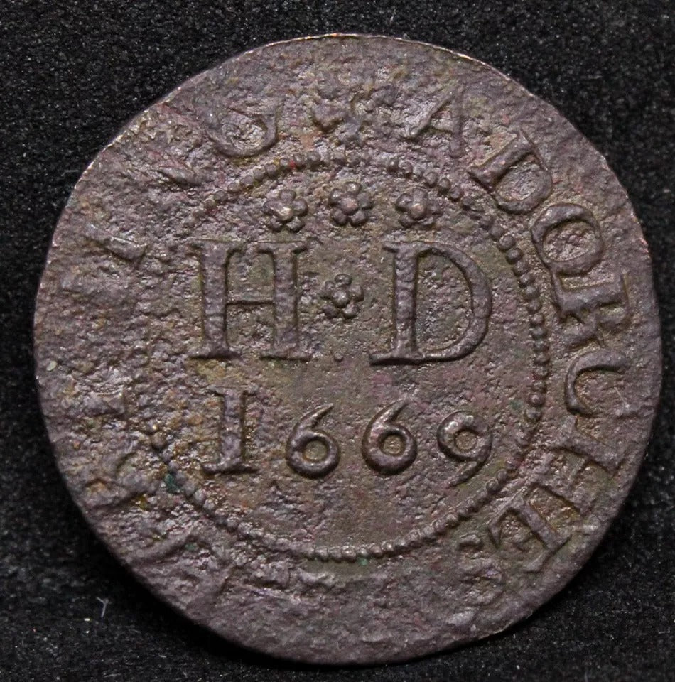 17th Century Token, Dorset, Dorchester, Town Farthing, 1669 token