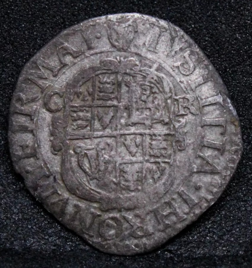 HALFGROAT 1635-6 CHARLES I, TOWER MINT, MM-HARP. S.2828