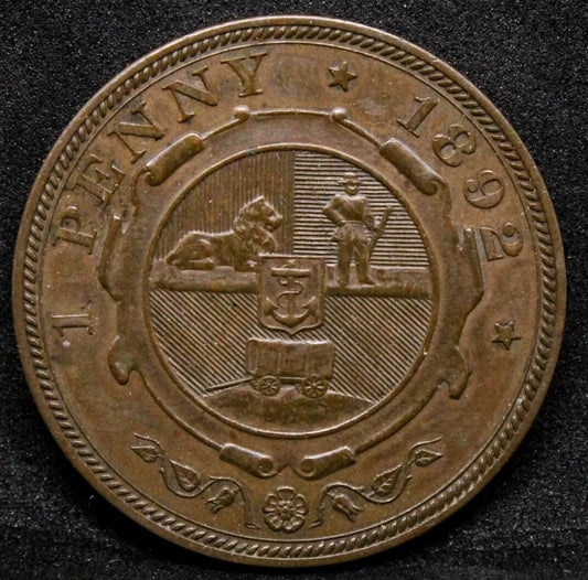 1892 South Africa Penny KM# 2 UNC