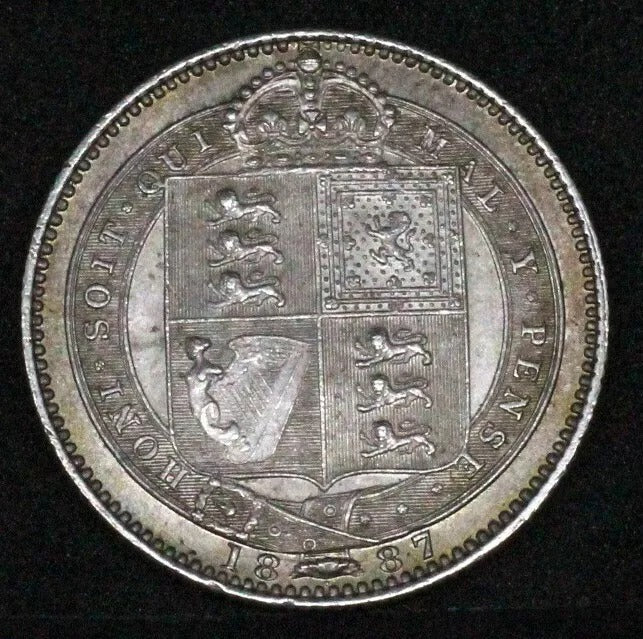 1887 Shilling, Queen Victoria EF. Jubilee Head