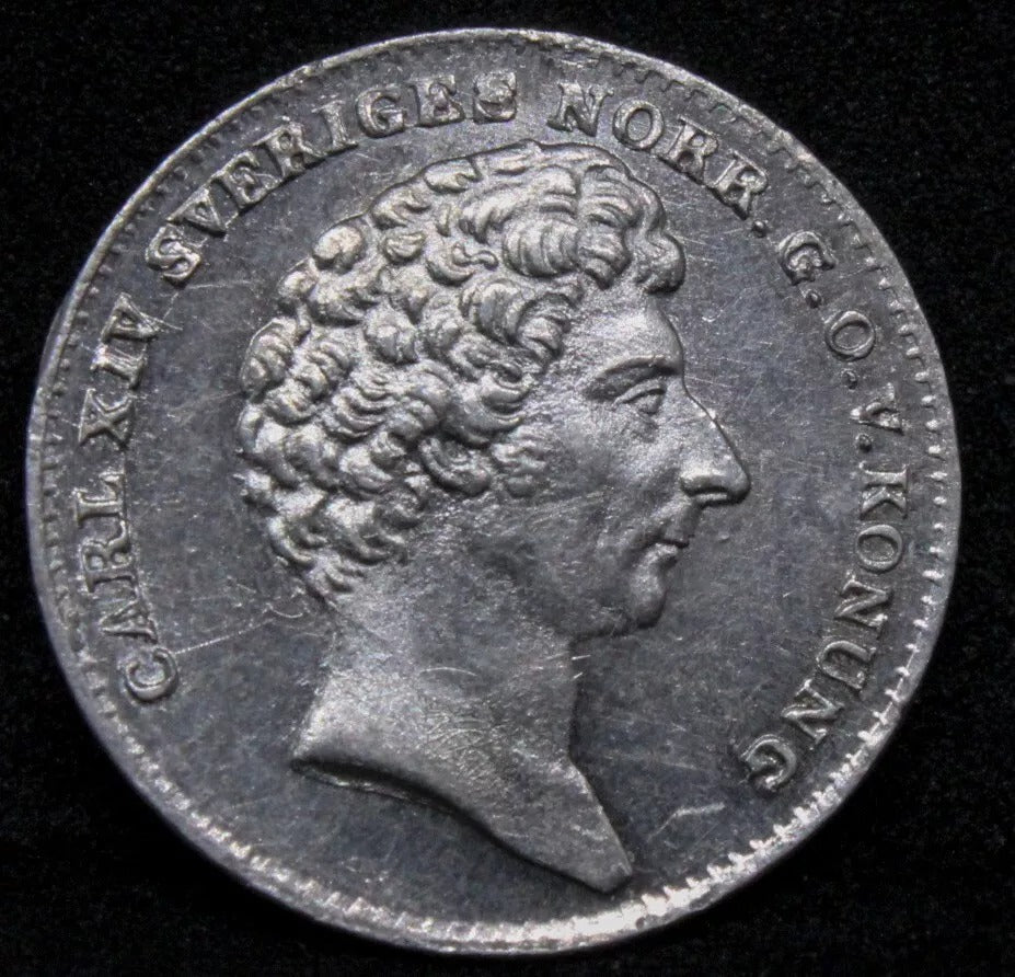 1/16 Riksdaler 1835. Sweden. Carl XIV Johan. KM-644 UNC