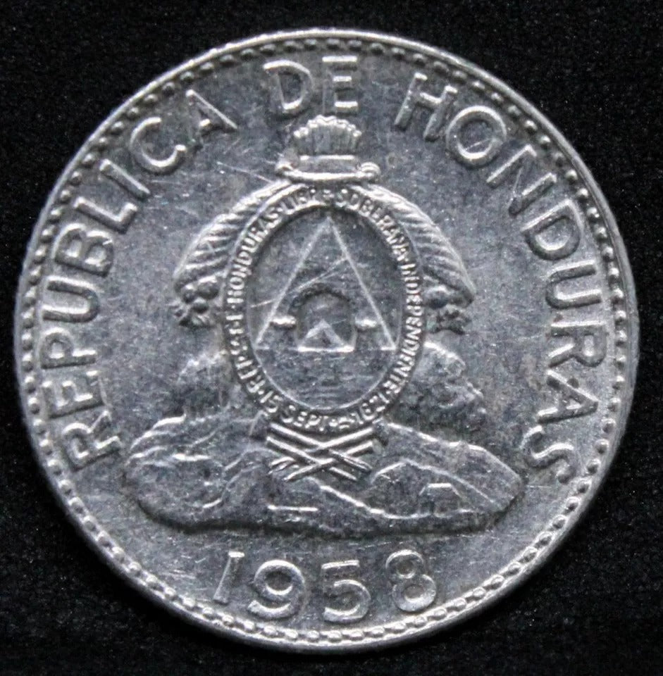 20 Centavos 1958. Hondouras silver coin. KM-73. UNC