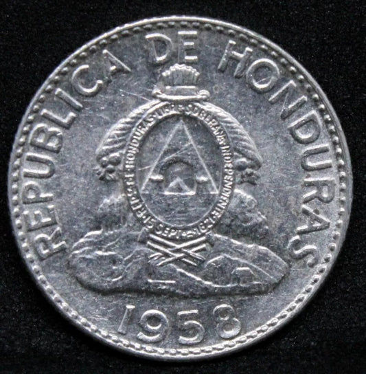 20 Centavos 1958. Hondouras silver coin. KM-73. UNC