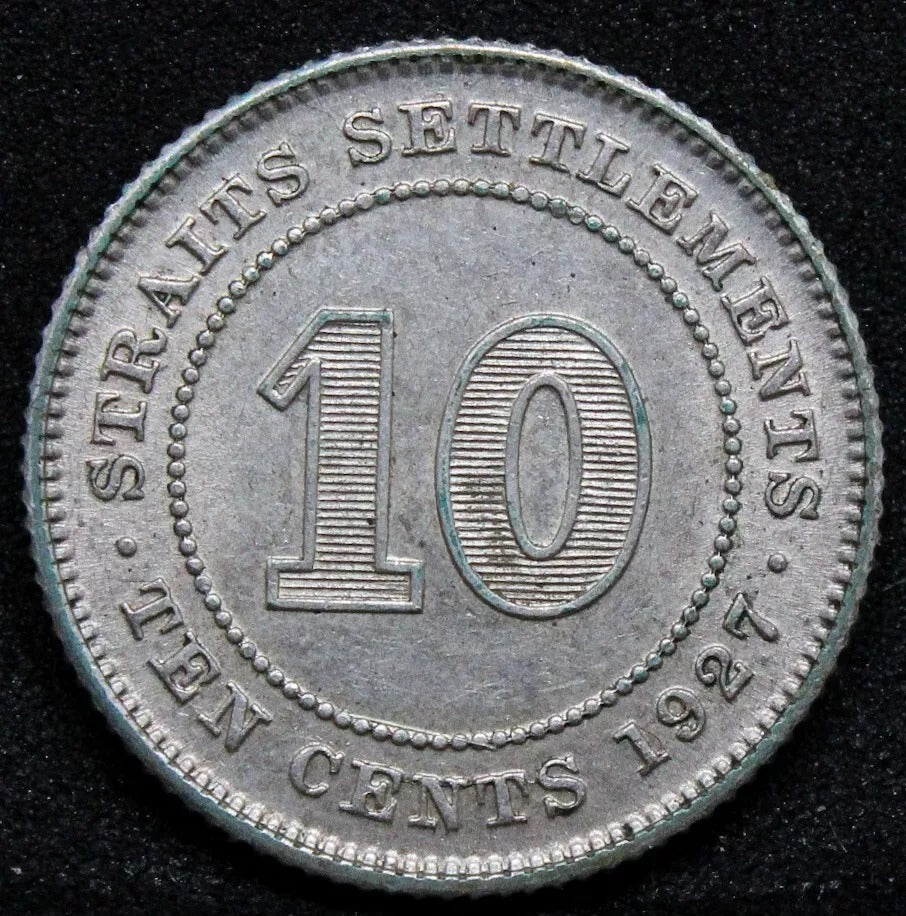 10 cents 1927 Straits settlements. KM-29b. #2