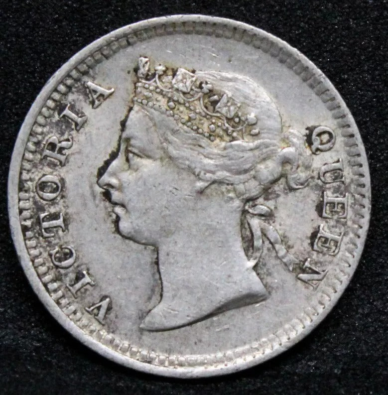 5 Cents 1899, Hong Kong Queen Victoria Silver Coin. KM-5. EF