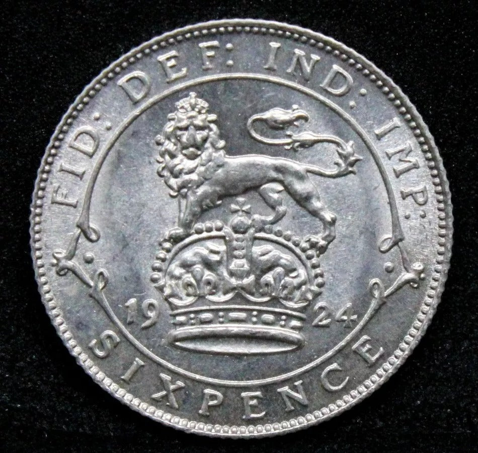 1924 6 Pence, George V, BU/UNC+ high grade