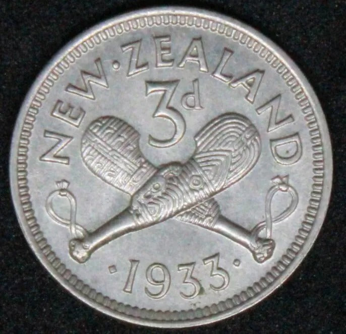 1933 Sixpence New Zealand George V UNC