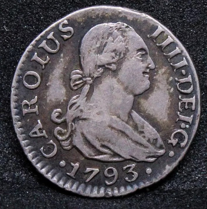 1/2 Real 1793. Spain Seville Mint. Carolus IIII. KM#438.2