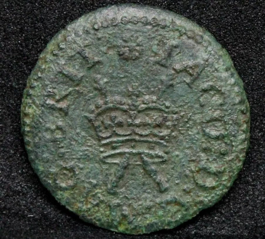 charles richmond copper farthing, 1625-34. MM.rose