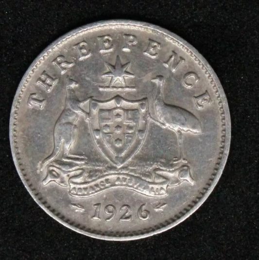 1926 Australia 3 pence George V.