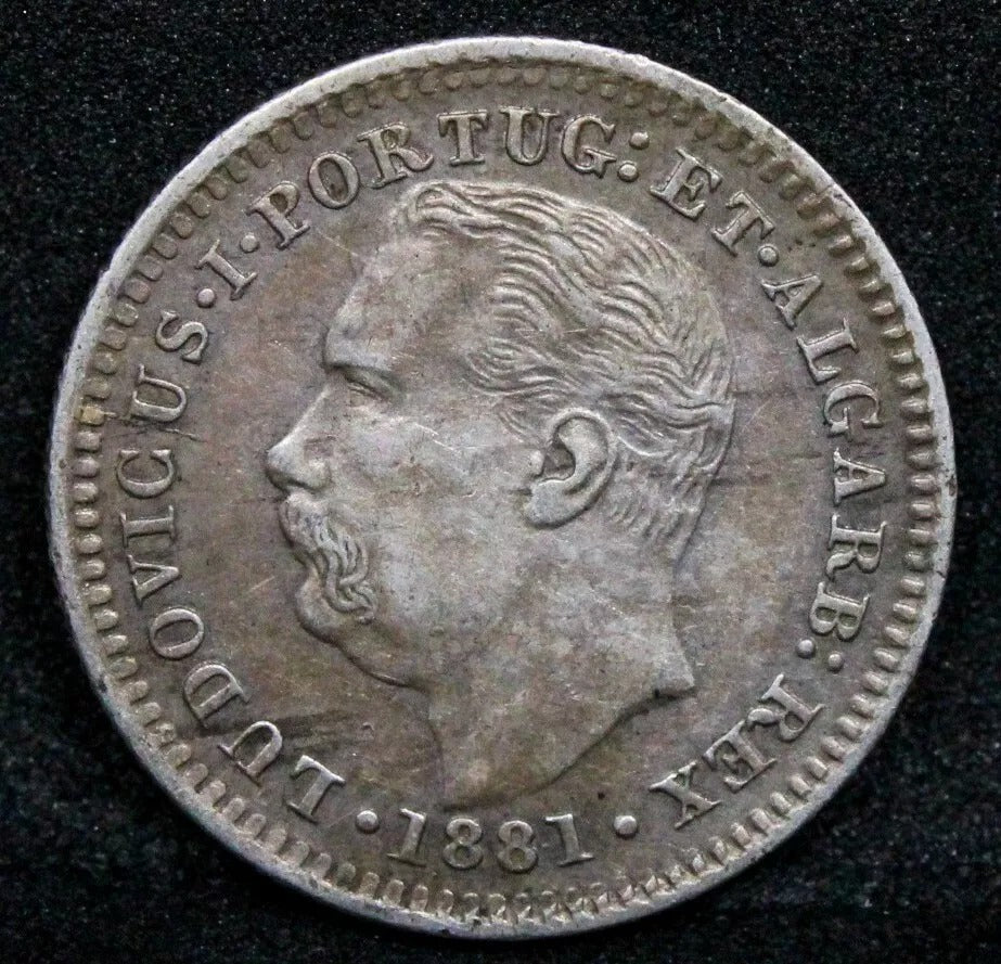 1881 Quarto De Rupia 1/4 Rupee, Portuguese India, Goa, aUNC KM-310