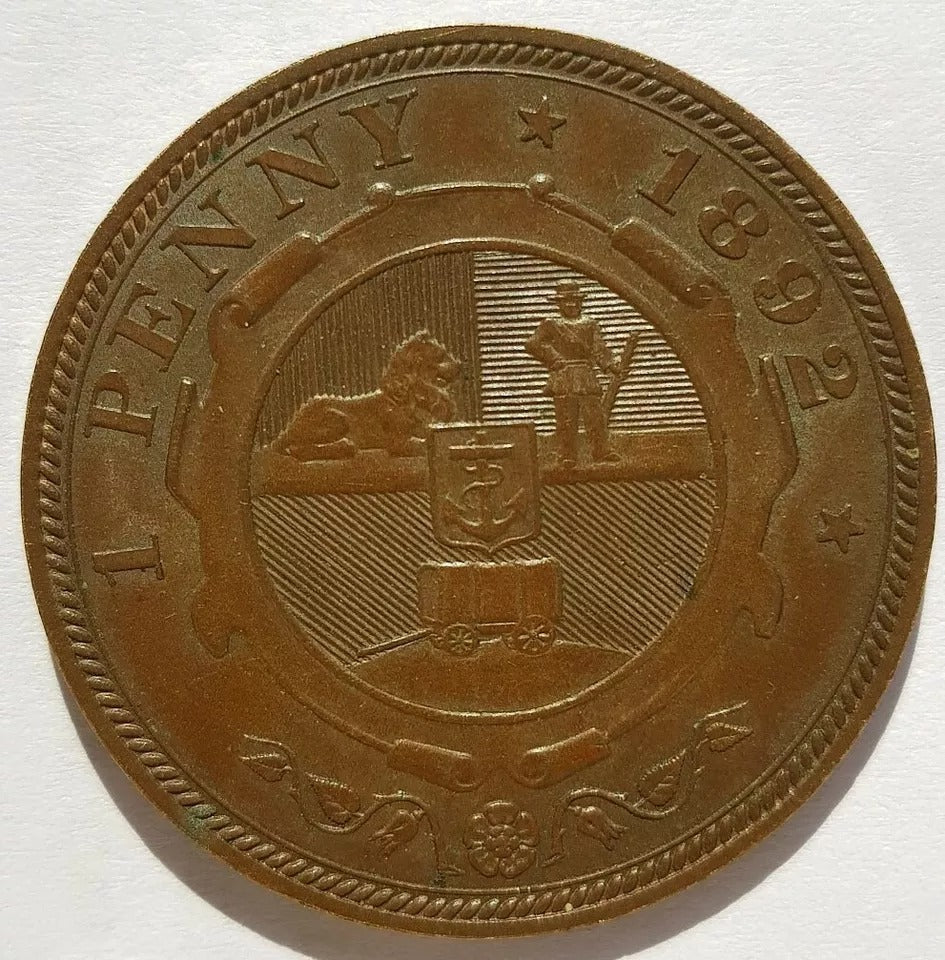 1892 South Africa Penny KM# 2 aUNC #2