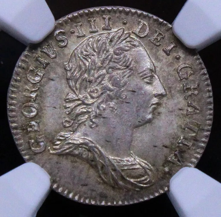 3 pence Maudy issue, 1762, George III. S.3753. BU NGC MS65
