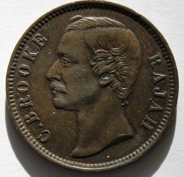 1880 1 Cent, Sarawak > British Protectorate. Early date,Rare higher grade. KM6