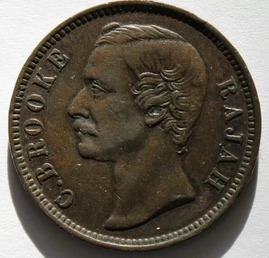 1880 1 Cent, Sarawak >  British Protectorate. Early date,Rare higher grade. KM6