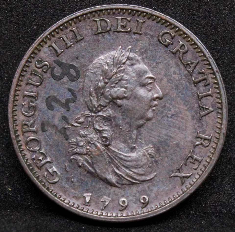 1 Farthing 1799, George III. S.3799 UNC +museum/collection provenance?