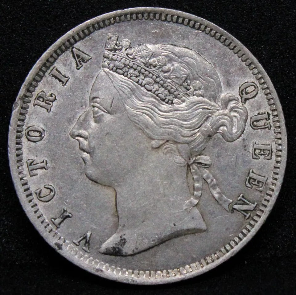 20 cents 1902 Straits Settlements. Queen Victoria. KM-12 EF