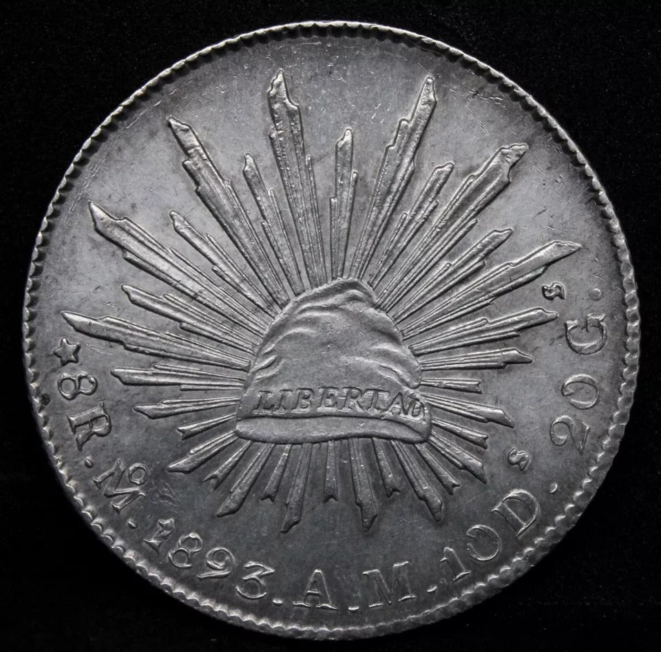 8 Reales 1893 Mo-Am Mexico Republic. KM-377.10 UNC