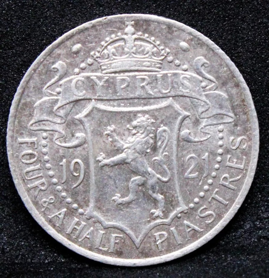 4 1/2 Piastres 1921. Cyprus. George V. KM-15