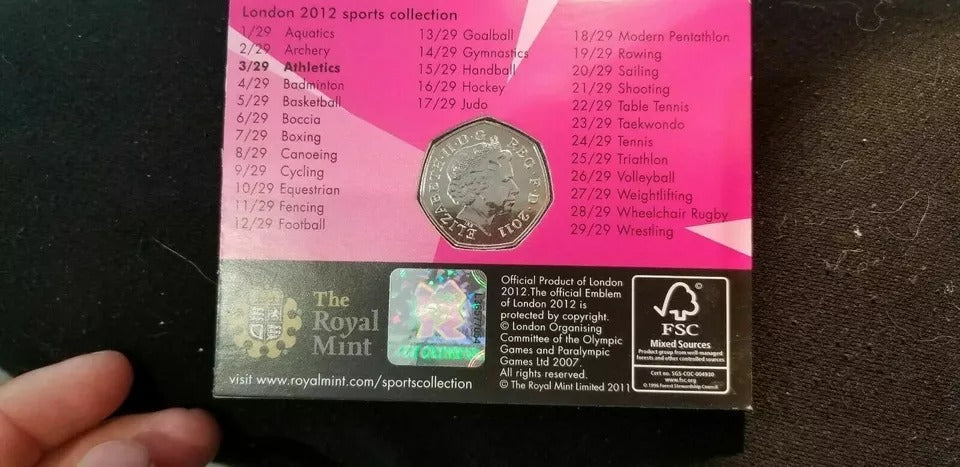 2011 50p Olympic athletics Card Collectable Rare Sport