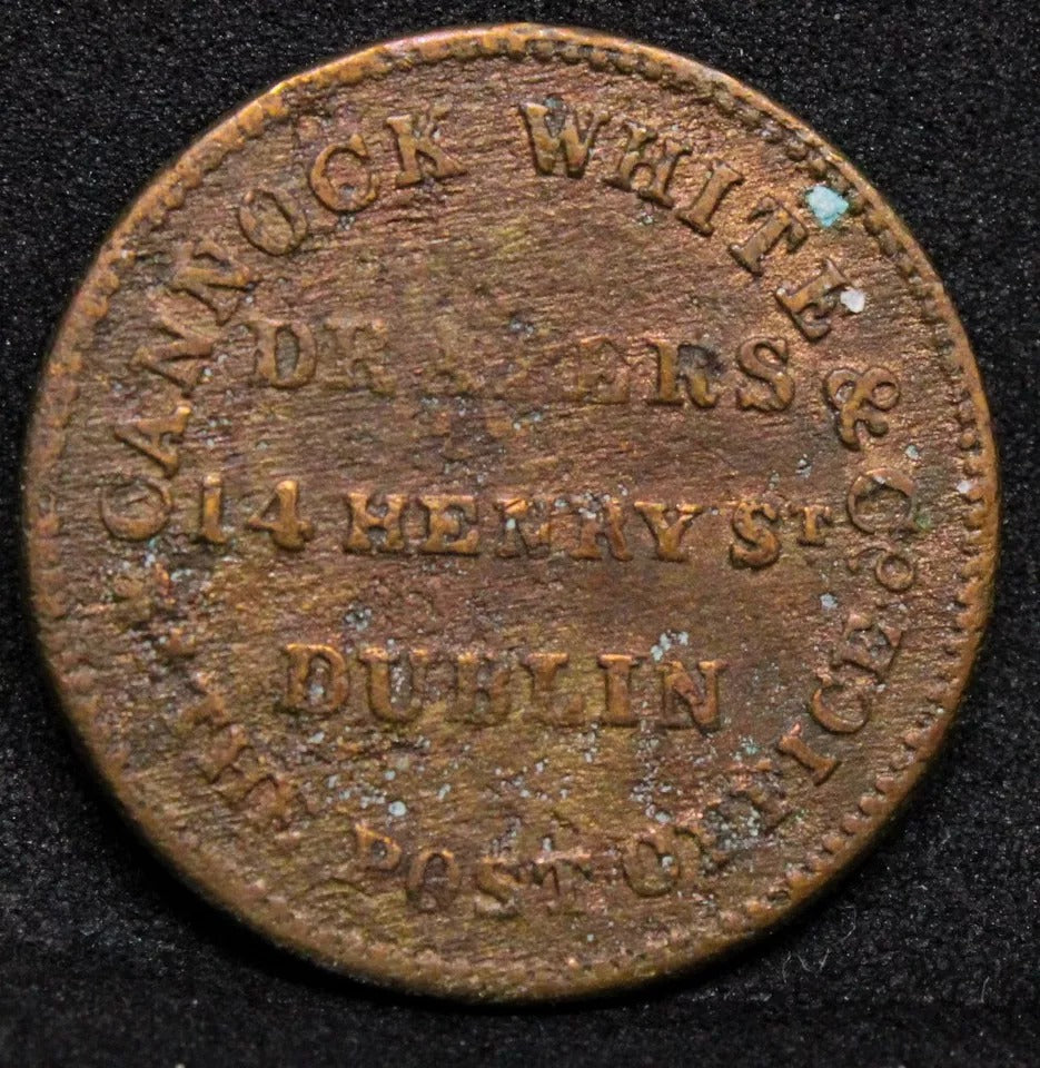 Cannon White & CO, Dublin & Cork Token, Queen Victoria. Dublin Drapers