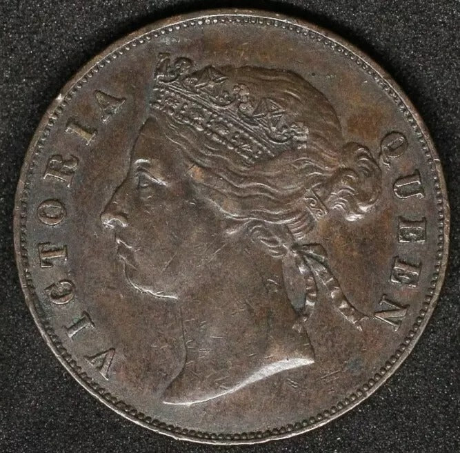 1897 5 Cents Mauritius, Queen Victoria Copper Coin GEF, KM-9