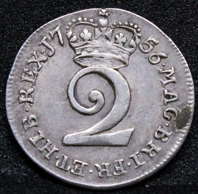 2 Pence 1756, Maundy issue. George II. S.3714. EF
