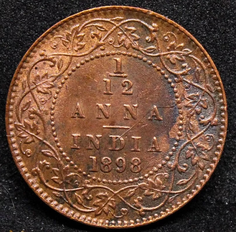 1/12 Anna 1898. British-India. KM-483. EF