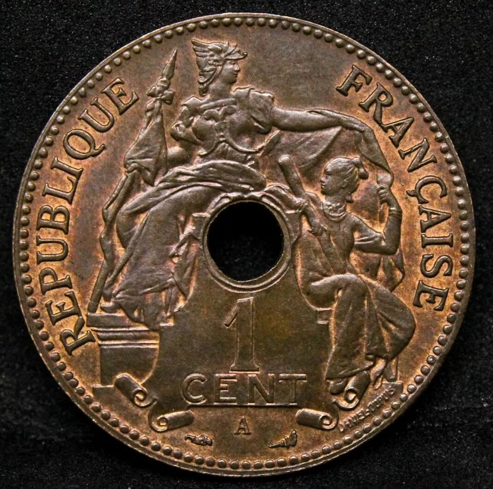 1897 -A French Indo-China Cent KM 8 UNC some remaining lustre